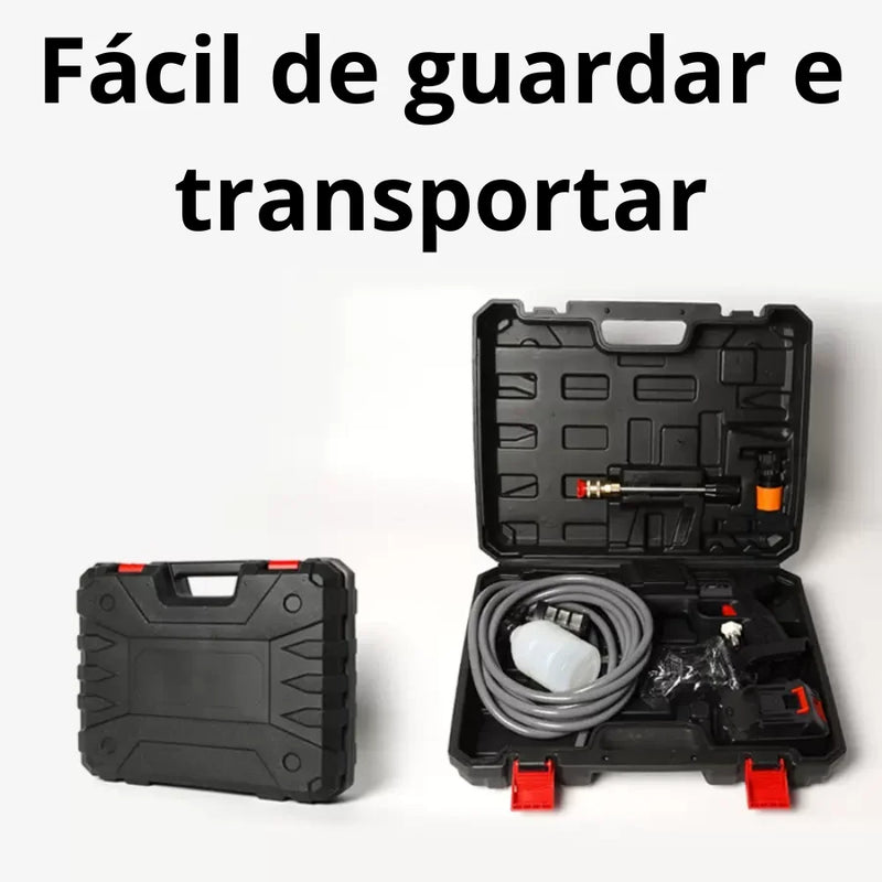 Lavadora Jato De Alta Pressão Recarregável Sem Fio Portátil a Bateria Cor Preto 110v/220v Limpador de Carro