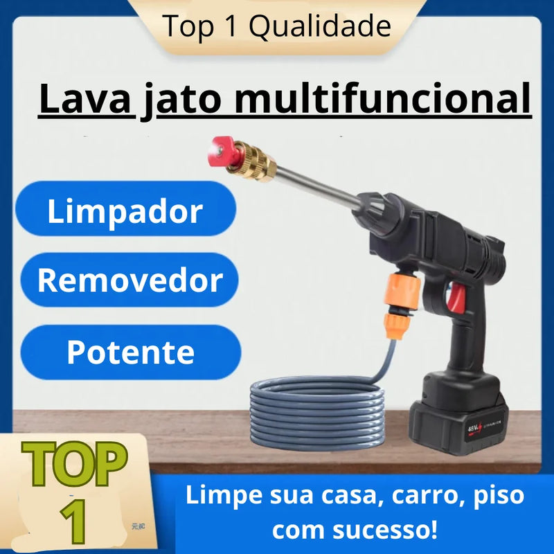 Lavadora Jato De Alta Pressão Recarregável Sem Fio Portátil a Bateria Cor Preto 110v/220v Limpador de Carro