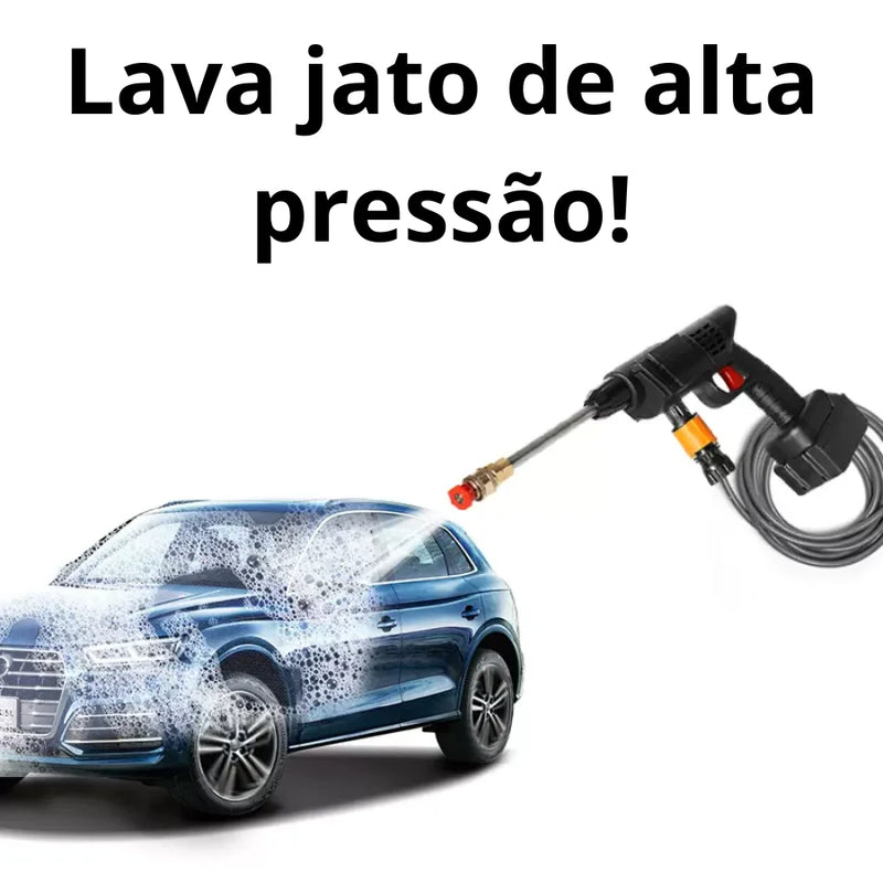 Lavadora Jato De Alta Pressão Recarregável Sem Fio Portátil a Bateria Cor Preto 110v/220v Limpador de Carro