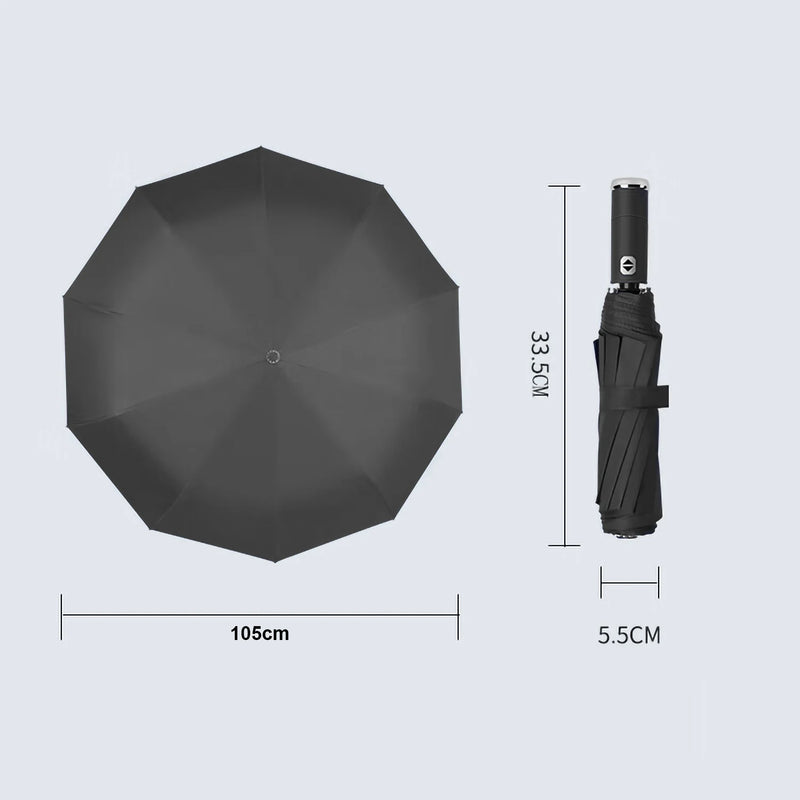 Guarda Chuva Dobrável Automático 10 Ossos com Luzes de LED